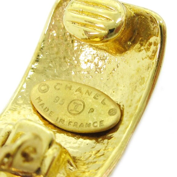 Chanel Clover Heart Dangle Earrings Clip-On Acrylic - Picture 3 of 5